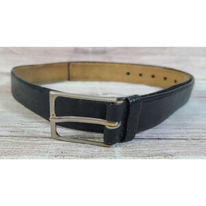 Buxton Soft Touch Cowhide Leather Belt Men's 34 Black Craftman Collection FLAW